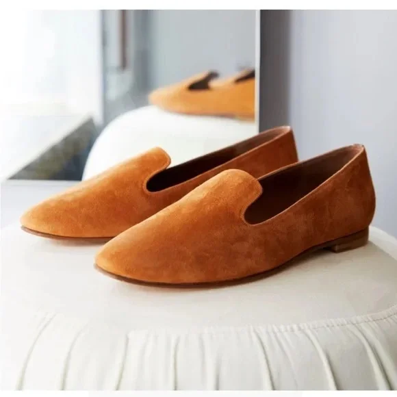 Margaux / The Loafer brown Cognac suede flats size 10 - Picture 2 of 7